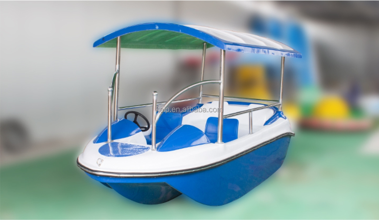 Customized color Factory wholesale water amusement equipment self drive 6 seats FRP electric leisure water passengers taxi boat