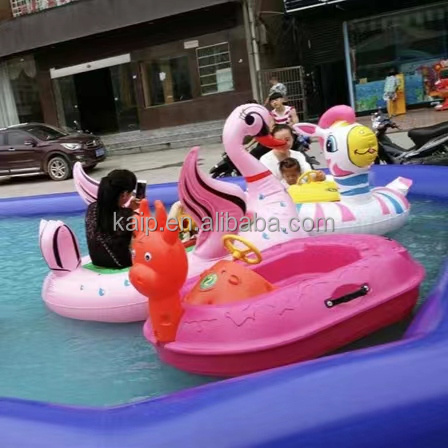 New energy remote control kids electric swan bumper boat light boat patrol fishing speedboat jet ski inflatable swimming pool