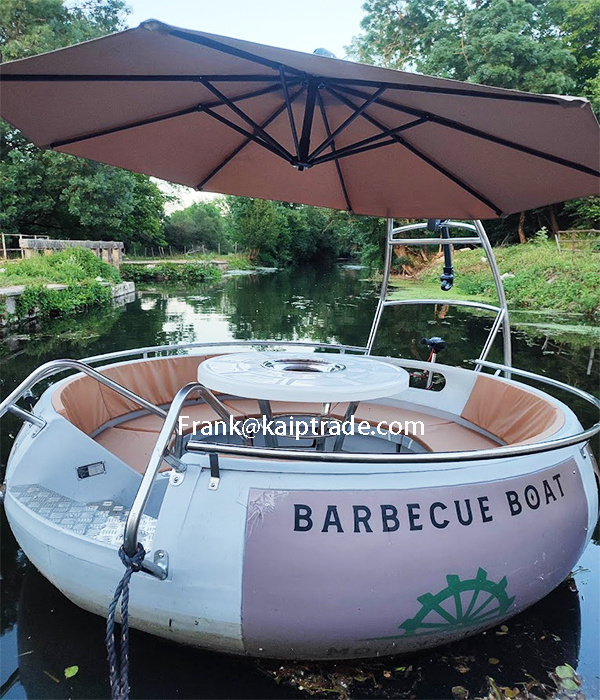 6 person LLDPEplastic mini bbq grill donut boat with electric engine rc jet anchor bait aluminum fiberglass passenger pedal boat