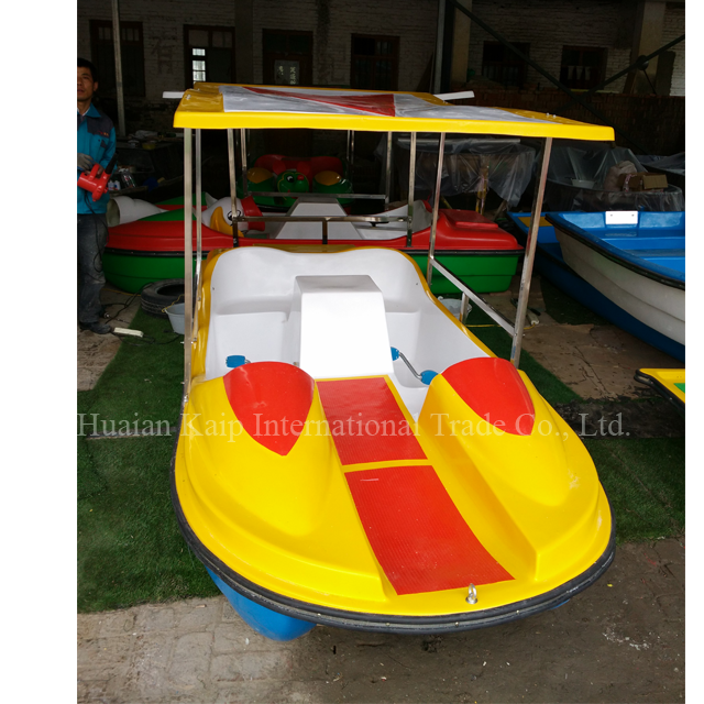 Cheap price leisure pedal boat with fiberglass material human exercise fiberglass boat for sale