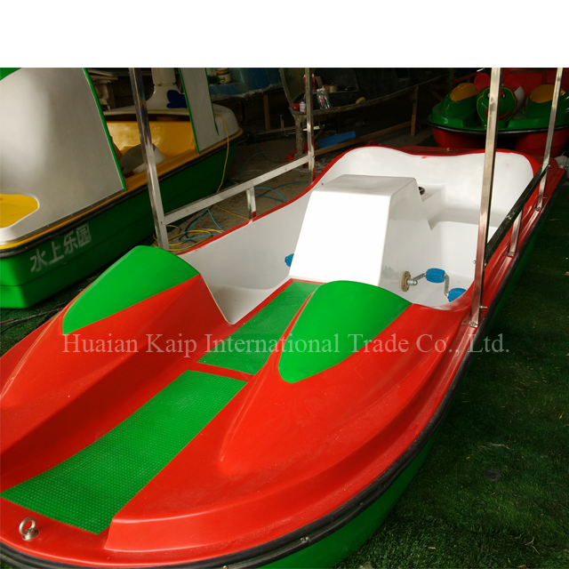 Cheap price leisure pedal boat with fiberglass material human exercise fiberglass boat for sale