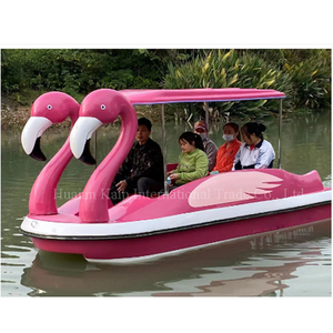 Fiberglass flamingo Pedal Boat flamingo pedal boat is a 4-seat back-to-back. Self-draining, it is made of fiberglass