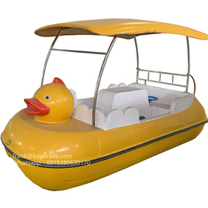 Hot sale Rhubarb duck 4 people pedal boat human foot pedal boat with top