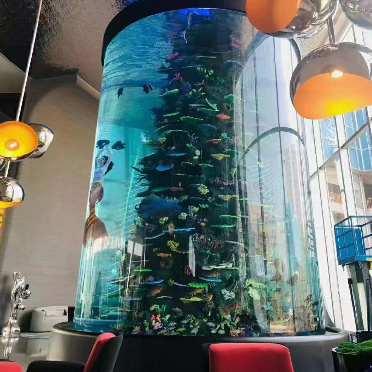 Custom large acrylic aquarium cylinder fish tank acrylic aquarium tanks for Mermaid Show