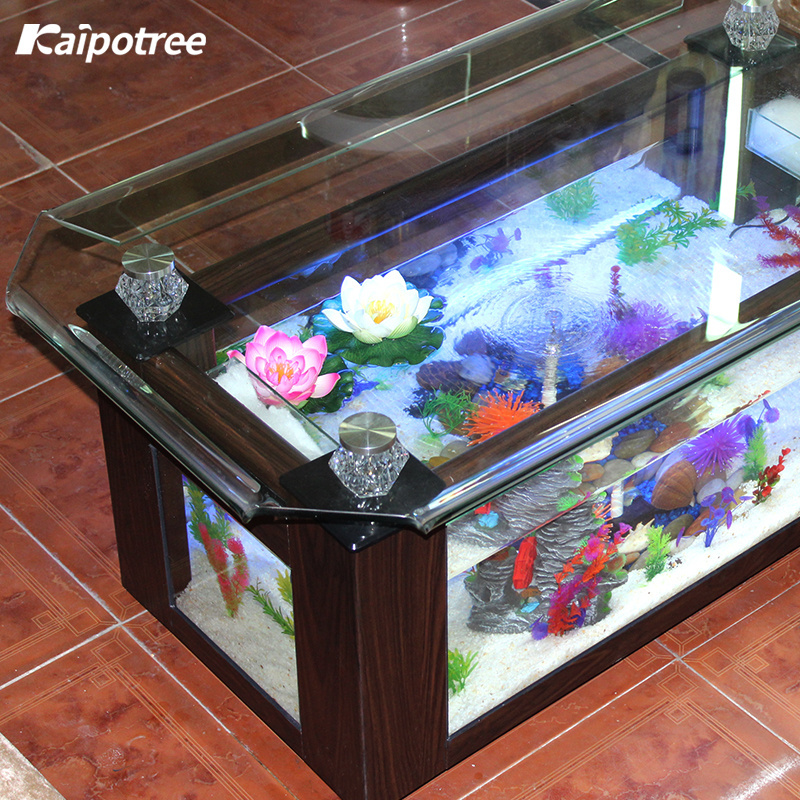 Wholesale aquarium fish tank for  living room curling edge ultra clear glass Coffee Table Tea Table Fish Tank