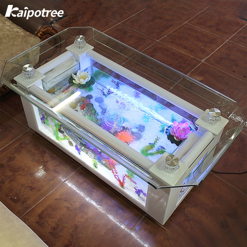 Wholesale aquarium fish tank for  living room curling edge ultra clear glass Coffee Table Tea Table Fish Tank