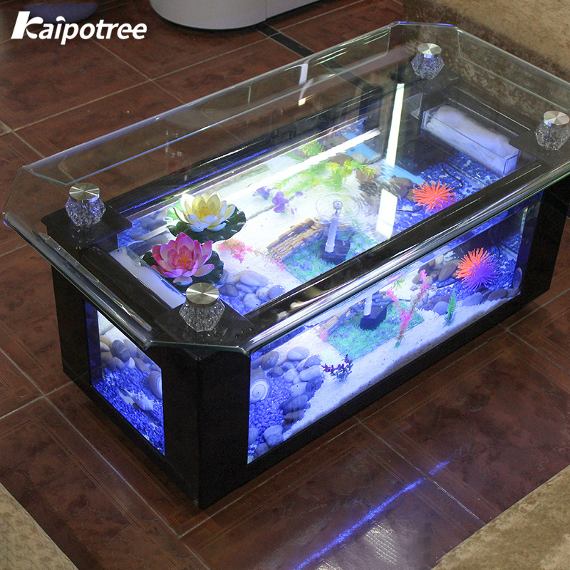 Wholesale aquarium fish tank for  living room curling edge ultra clear glass Coffee Table Tea Table Fish Tank