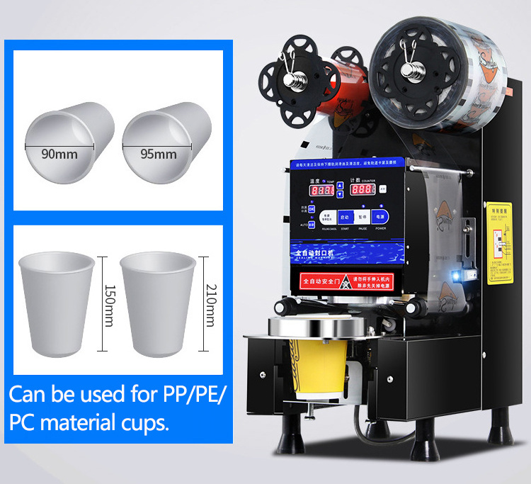 Automatic Bubble Tea Sealing Machine Plastic Cup Paper Cup Sealing Machine