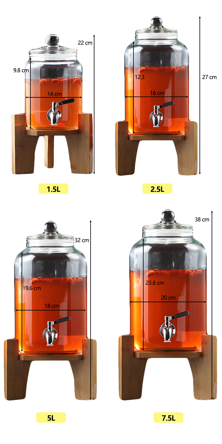 1.5L/2.5L/5L Hot Sale Cold Drink Cooling Juice Dispenser Clear Water Drink Dispenser