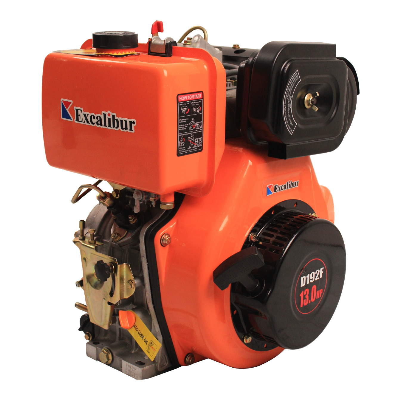 Excalibur 1 Cylinder S192fe 12hp 13hp 4 Sroke Small Vertical Shaft Diesel Diesel Engine