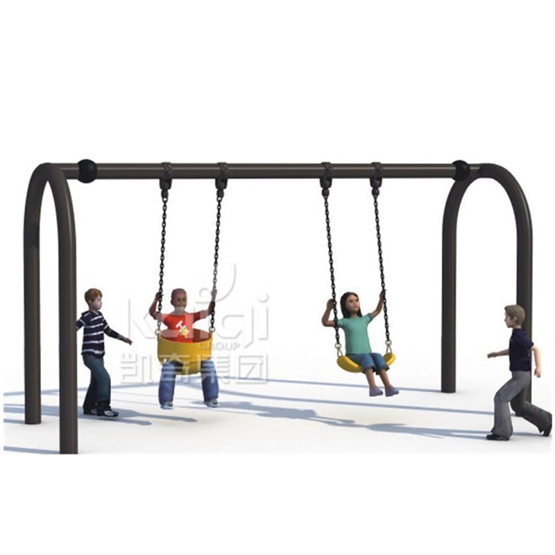 Kaiqi small Outdoor Playground rubber coated outdoor Tree Nest swing sets Round web for backyard garden schools theme park