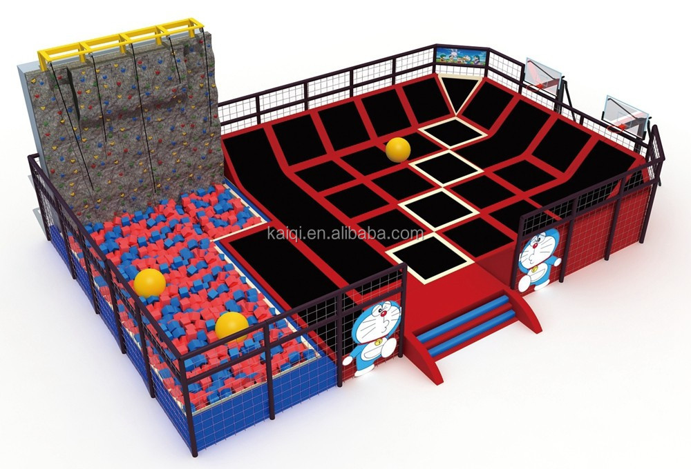 factory outlet KAIQI KQ60154B indoor adventure equipment trampoline combination with basketball amusement park equipment