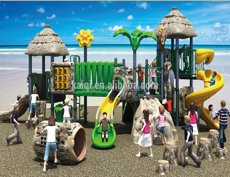 Best selling Commercial Plastic play Sets Outdoor Playground Ancient Tribe Series themed amusement park with tube slide,stair