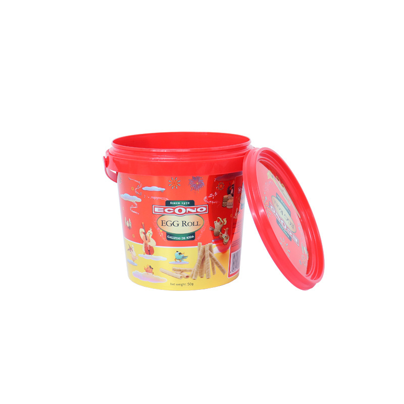 Ice cream bucket 450ml food grade plastic  packaging tub with lid cotton candy bucket food bucket