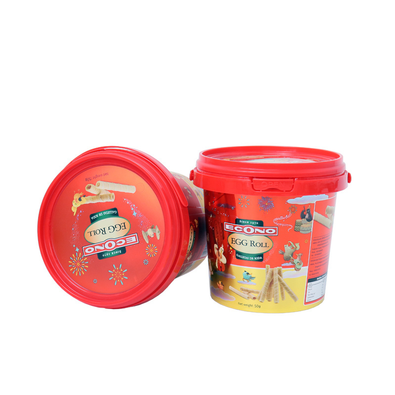 Ice cream bucket 450ml food grade plastic  packaging tub with lid cotton candy bucket food bucket