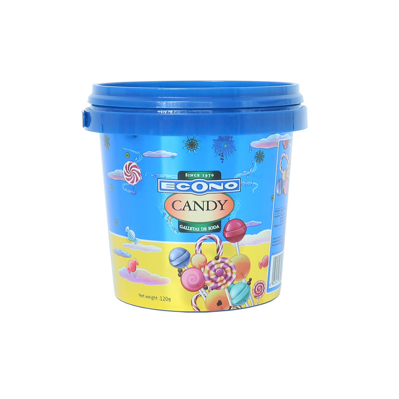 Ice cream bucket 450ml food grade plastic  packaging tub with lid cotton barrels candy bucket food bucket