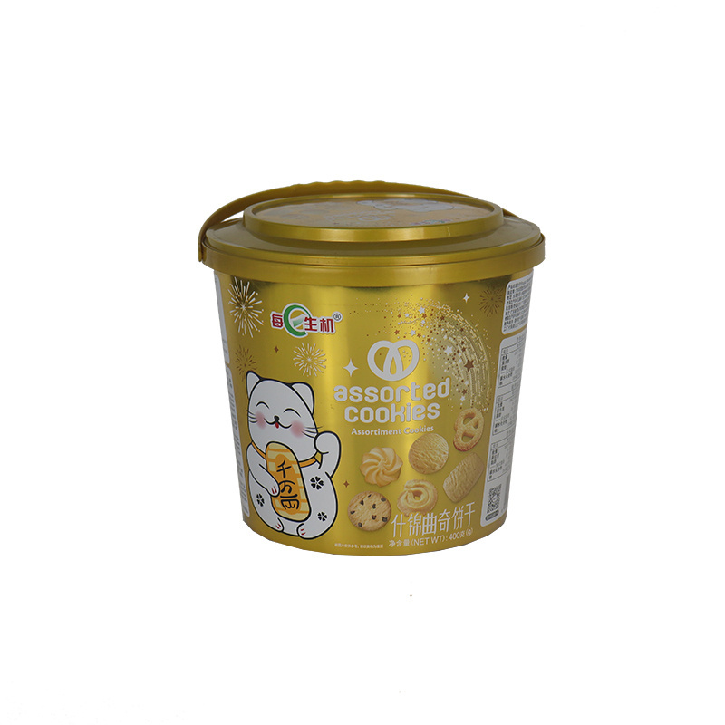 Plastic Soda Cracker cotton candy bucket Cream Cookies Biscuits Coconut Cookies food barrels Snack Bucket food bucket