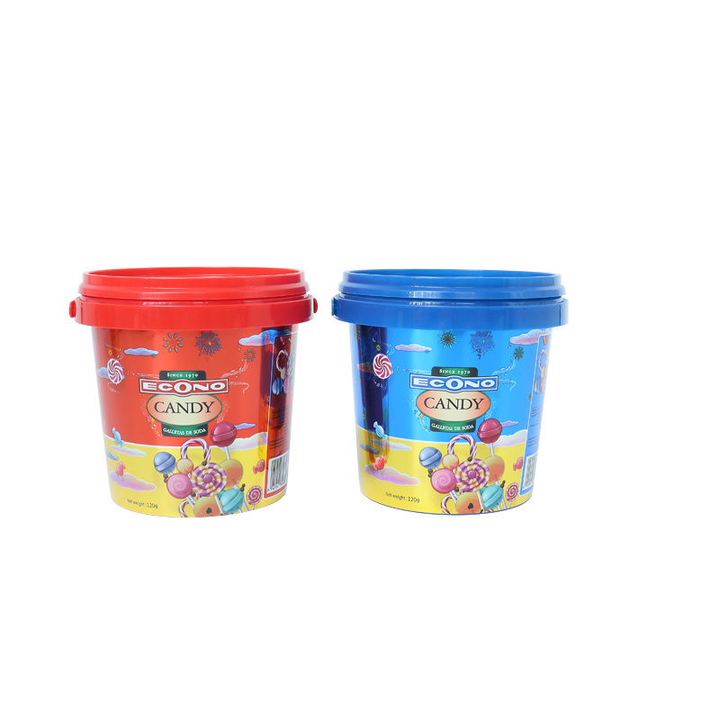 Ice cream bucket 450ml food grade plastic  packaging tub with lid cotton barrels candy bucket food bucket