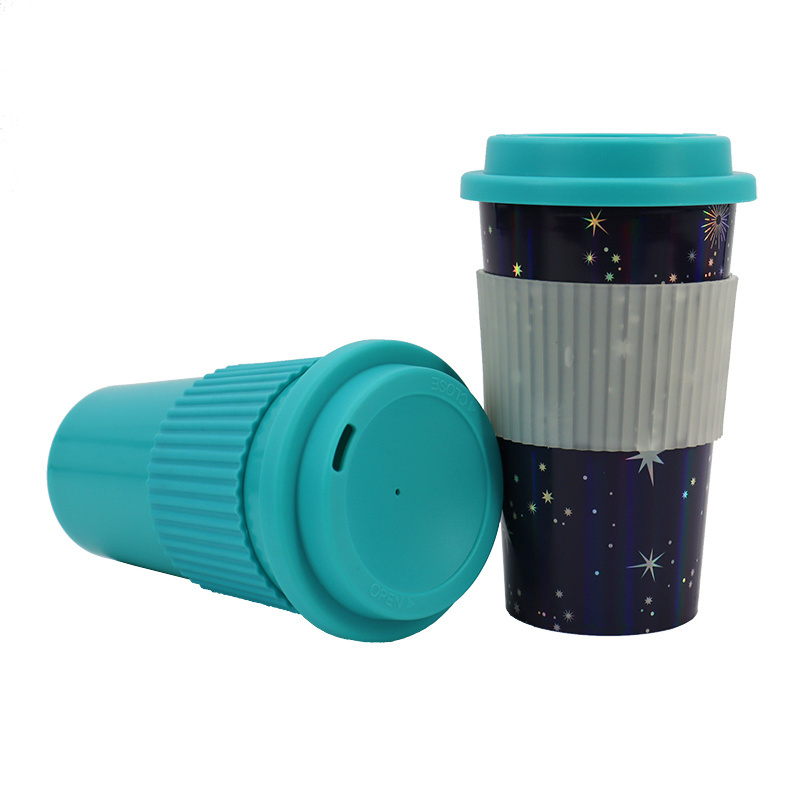 Wholesale bulk cheap christmas coffee cup reusable sublimation coffee mug plastic travel coffee cups with lids