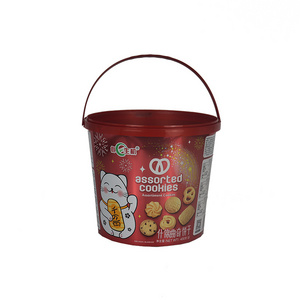 Plastic Soda Cracker cotton candy bucket Cream Cookies Biscuits Coconut Cookies food barrels Snack Bucket food bucket