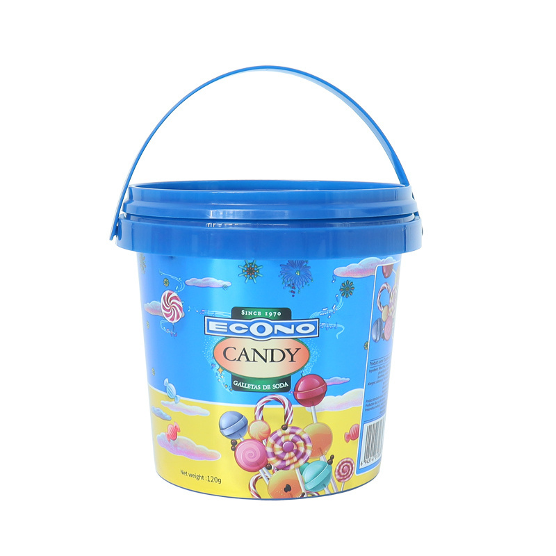 Ice cream bucket 450ml food grade plastic  packaging tub with lid cotton barrels candy bucket food bucket