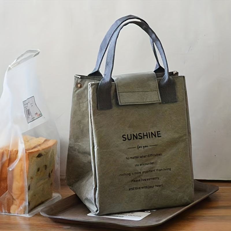 Custom Waterproof Oilproof Insulation Bento Tyvek Lunch Bag Dupont Paper Lunch Cooler Bag for Lunch Box Bags for Office Worker