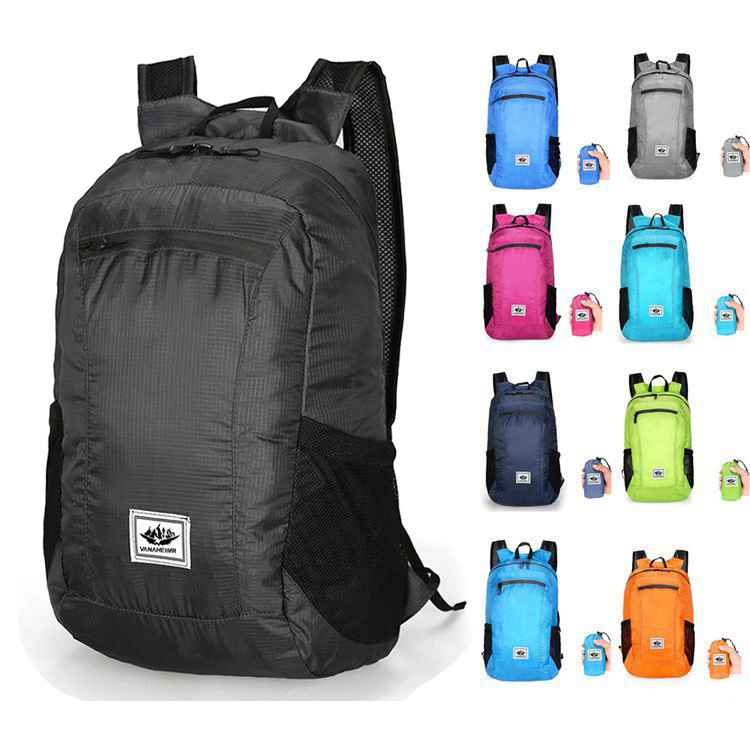 Custom Logo Foldable Hiking Daypack Water Resistant Lightweight Packable Folding Backpack for Travel Camping Outdoor