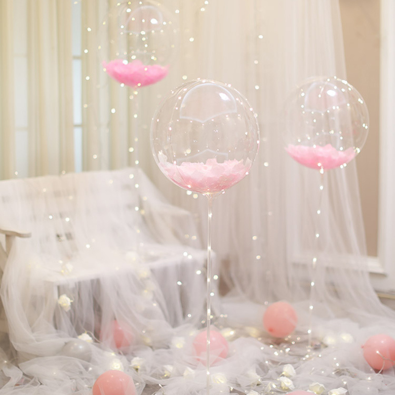 Hot sale PVC 10 18 24 36 Inch Transparent Stretch Bobo Balloons Bubble Balloon Valentine's Day Wedding Round Bobo Bubble Balloon