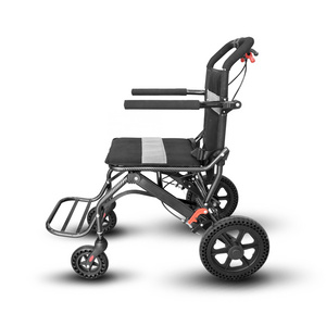 KRYL Drive Medical Lightweight Folding Transport Wheelchair with Swing-Away Footrest