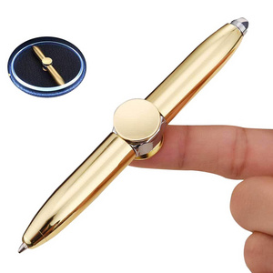 Multi-Function ballpoint pens with custom logo hand creative rotating pen spinning mod led metal fidget spinner pen with light