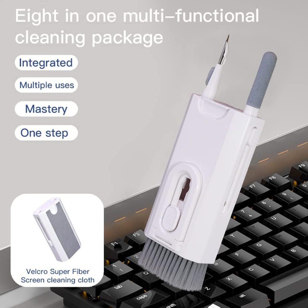 8-in-1 Keyboard Multi Function Cleaning Kit,Cleaner Kit for Airpods Pro 1 2 3,Multi-Function Cleaning Pen for i Phone