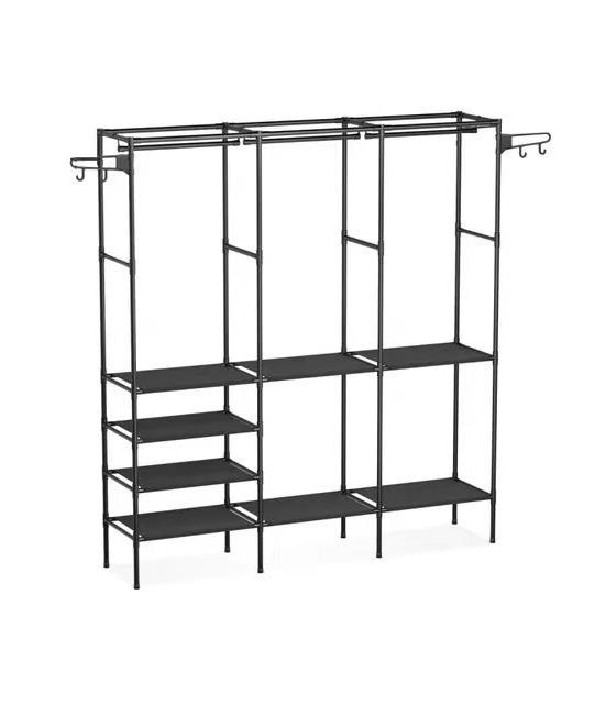 Morden factory sale  Wholesale 3 Row Freestanding Clothes Garment Rack Large Capacity Bedroom Wardrobe