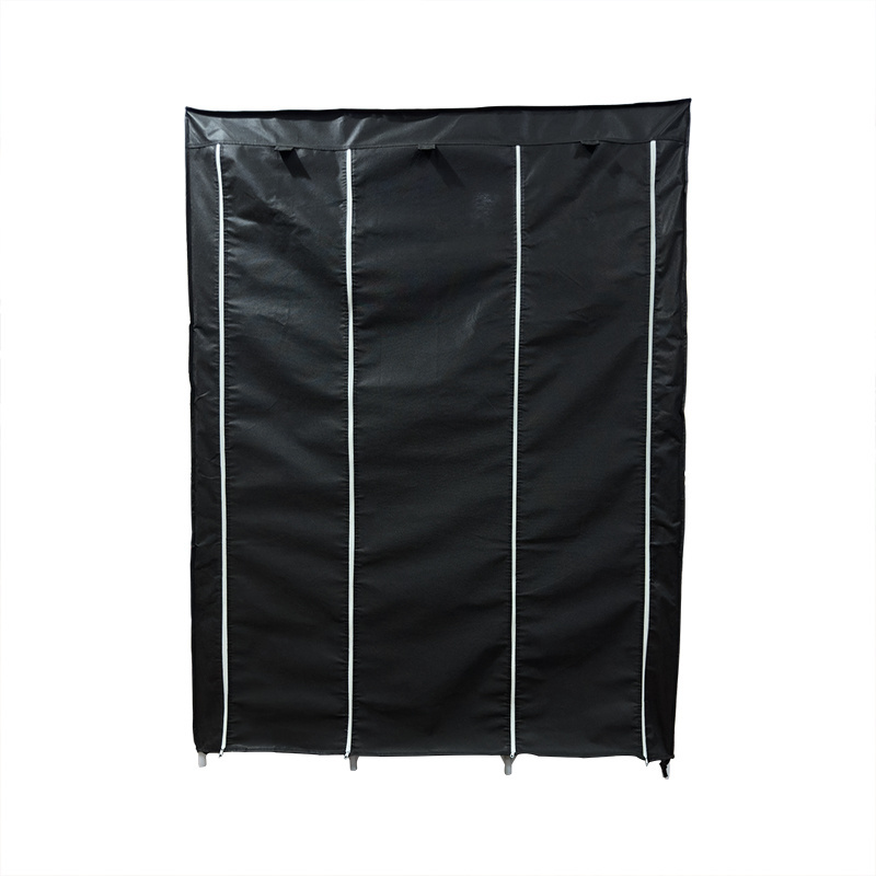 Portable Wardrobe Closet Clothes Organizer Non-Woven Fabric Cover with 6 Storage Shelves 2 Hanging Sections and 4 Side Pockets