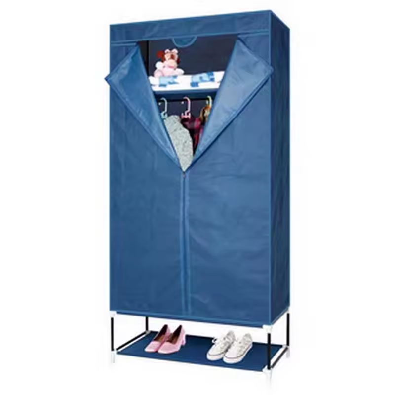 Fabric Wardrobe, Portable Single Clothes Closet Foldable Garment Storage Cabinet Space Saving Organizer for Cloakroom Dorm