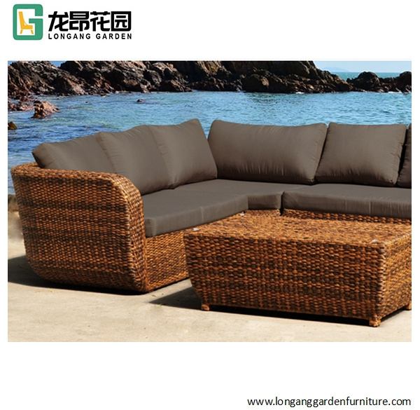 Modern Home Style  Garden Patio Furniture Outdoor Sofa Set Rattan Sofas With Fire Pit Table