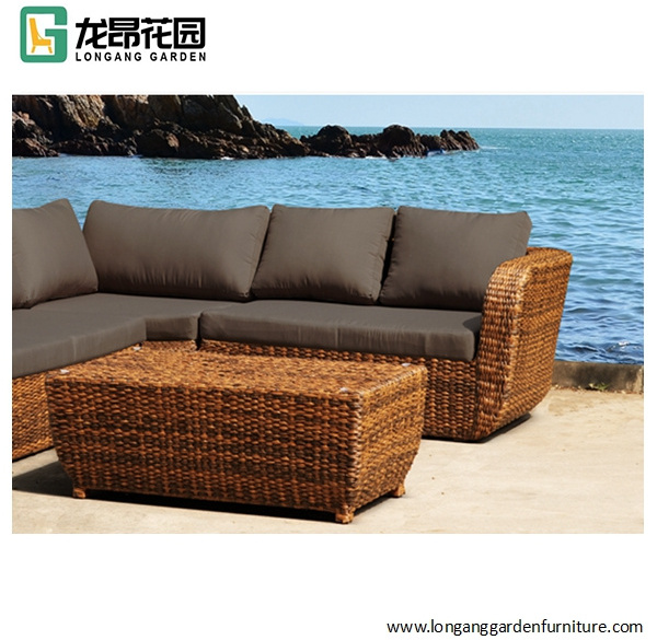 Modern Home Style  Garden Patio Furniture Outdoor Sofa Set Rattan Sofas With Fire Pit Table