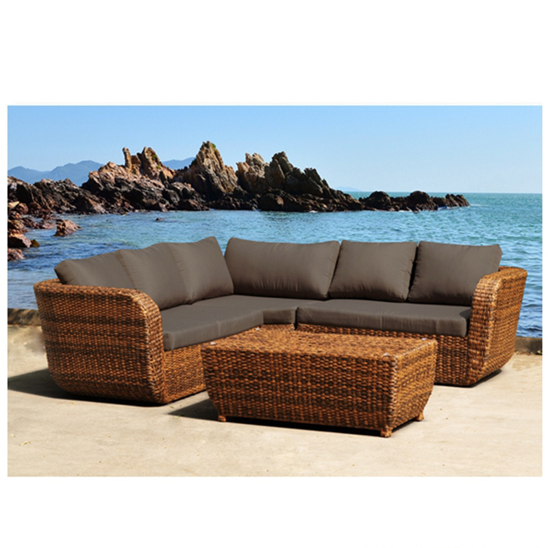 Modern Home Style  Garden Patio Furniture Outdoor Sofa Set Rattan Sofas With Fire Pit Table