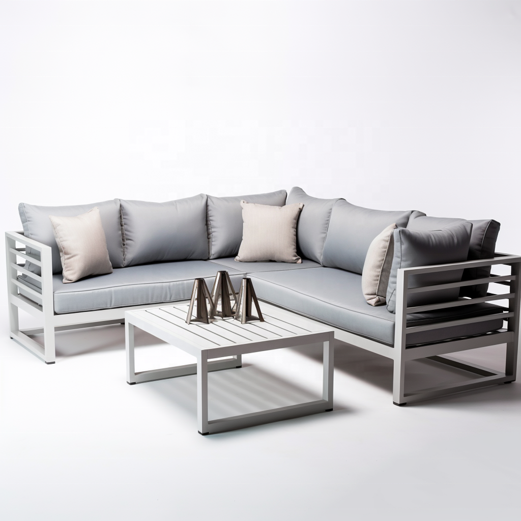 High-end Lounge Aluminum Couch L Shape combination Sofa Sets For Patio Courtyard Furniture mobili da giardino