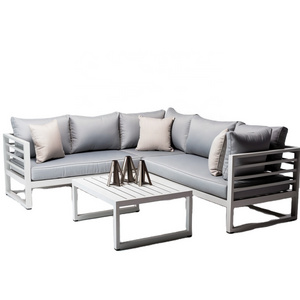 High-end Lounge Aluminum Couch L Shape combination Sofa Sets For Patio Courtyard Furniture mobili da giardino