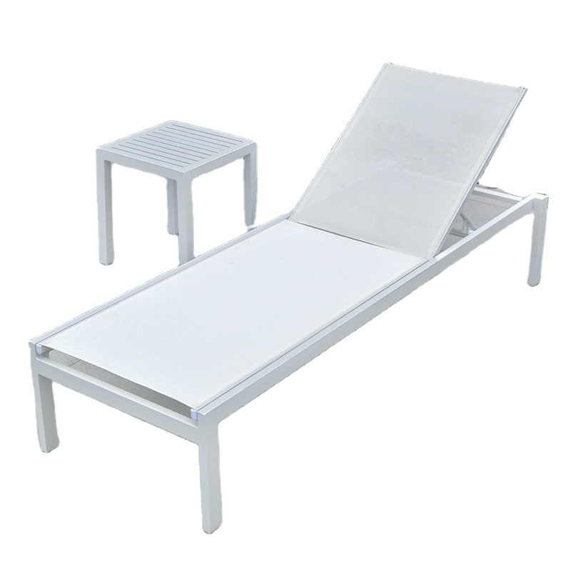 outdoor furniture  waterproof mesh sunbeds with side table for hotel outdoor garden furniture garden furniture sillas de playa