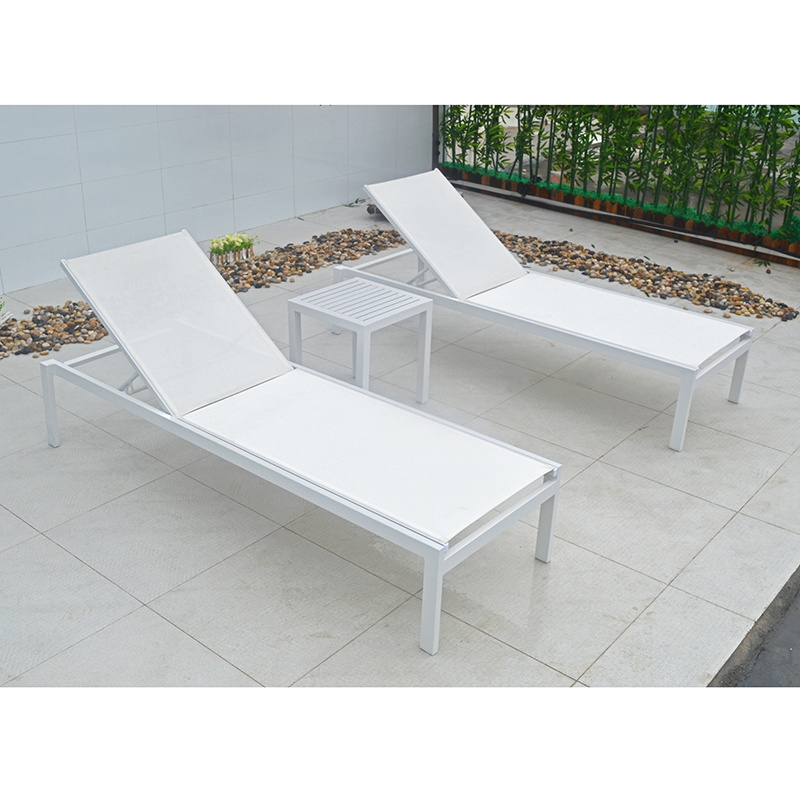 outdoor furniture  waterproof mesh sunbeds with side table for hotel outdoor garden furniture garden furniture sillas de playa