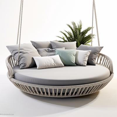 Outdoor Chaise Lounge Rope Furniture - Manufactured with Sun Bed Mesh Fabric for Hot Sales in the Market day bed