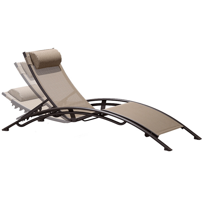 Modern outdoor aluminum swimming pool chair beach sun bed mesh sun lounger