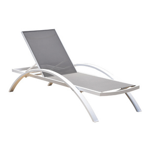 Modern outdoor aluminum swimming pool chair beach sun bed mesh sun lounger