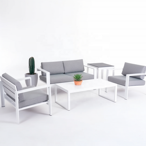 Minimalist Design Outdoor Garden Sofa Set Hotel Living Room White Outdoor Sofa Furniture