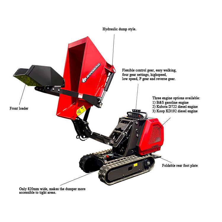 Multi-functional Mini Dumper 800kg Mini small Crawler dumper Diesel Hydraulic Truck Mini Micro Dumper Factory Price