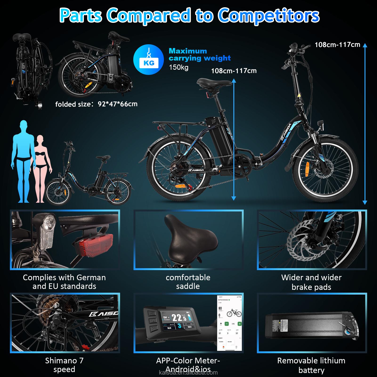 Fiets Elektrische Folding Step Through Electric Bike Powerful 36V12.5AH 20 Inch City Ebike 350W E Bicycle