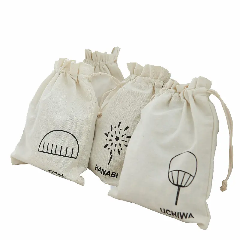 KAISEN Eco Bag Cotton,Natural Cotton Bag Logo Print,Drawstring Wholesale Cotton Bag Blank Canvas drawstring bag Bag