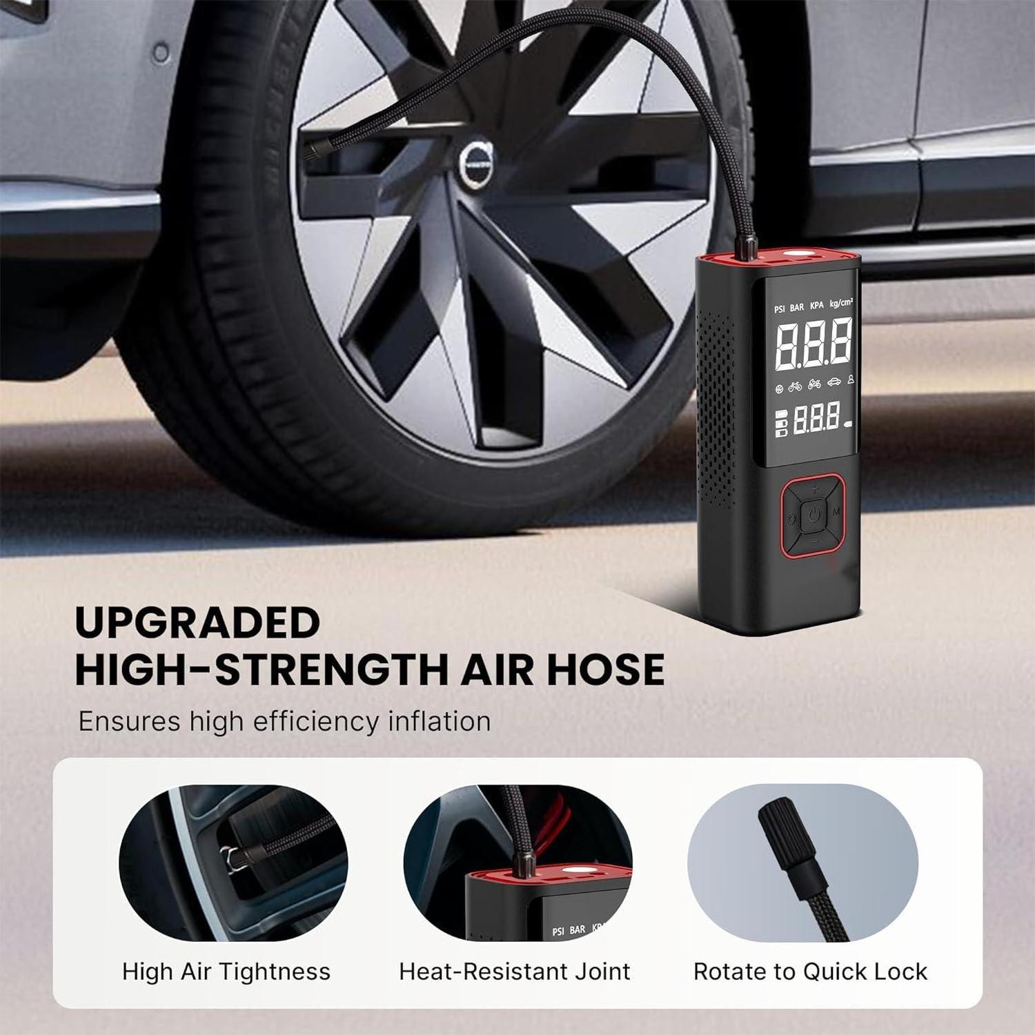 New Mini Wireless Electric Portable Rechargeable Car Air Compressor Pump Aluminum Digital Tire Inflator 12V ABS Universal