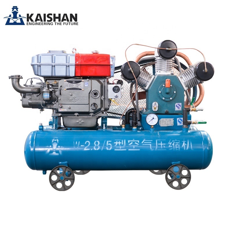 Portable 4 cylinders master power piston diesel air compressor for pneumatic hammer